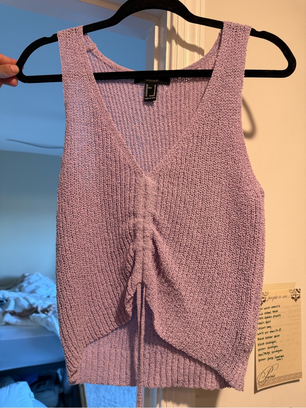 Knit drawstring tank